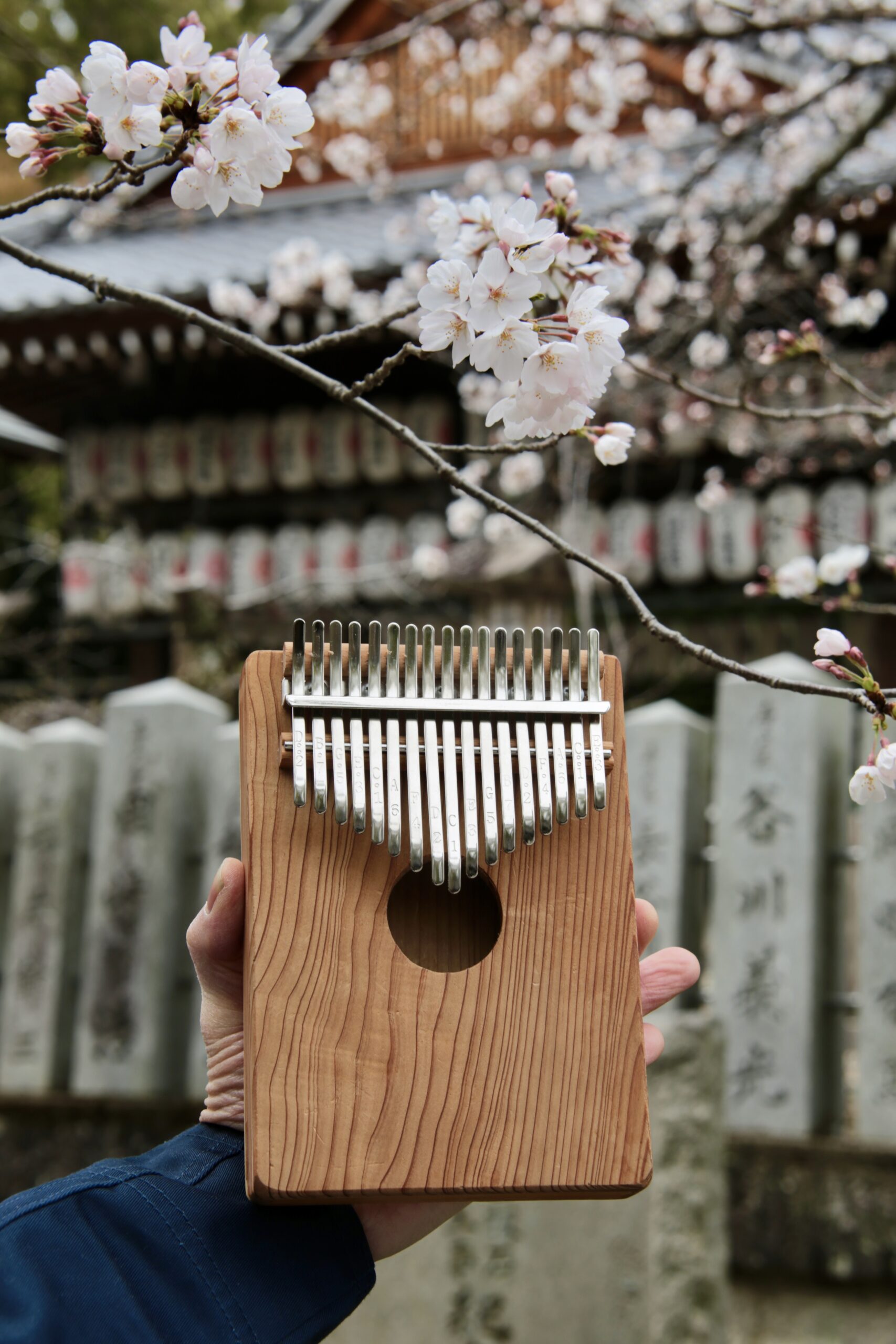 １００年前の和箪笥をリメイクしたカリンバ